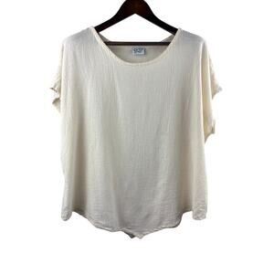 Women’s Oh My Gauze! XXL Cream Short Sleeve Blouse